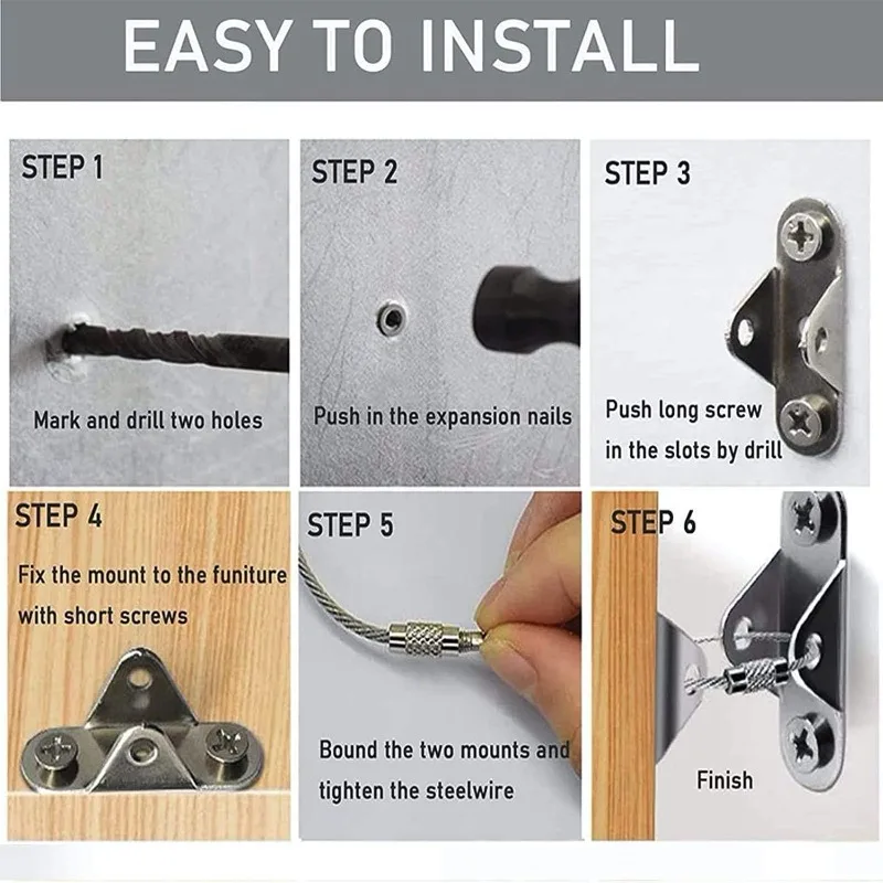 6 Sets Anti-Kipp-Möbelanker zu – Earthquake Anchor Strap Bewertung und Preis
